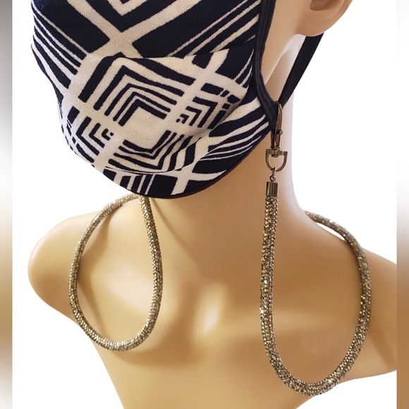 NEW Handmade AB Rhinestone FaceMask Holder Lanyard - Picture 15 of 16